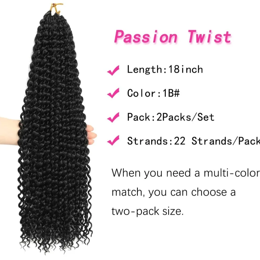 Ubeleco 18 Inch Passion Twist Hair - Pack of 2
